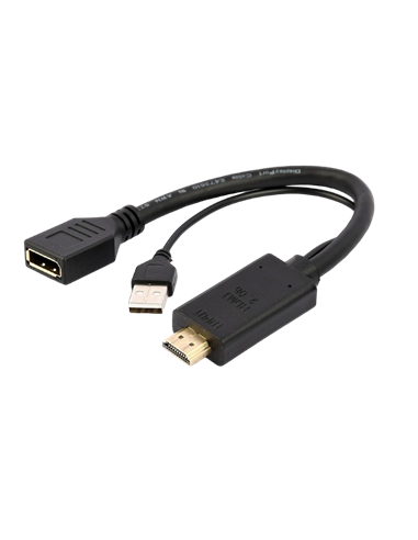 Adaptor Video Cablexpert A-HDMIM-DPF-01, HDMI (M) - DisplayPort, USB Type-A, 0,1m, Negru