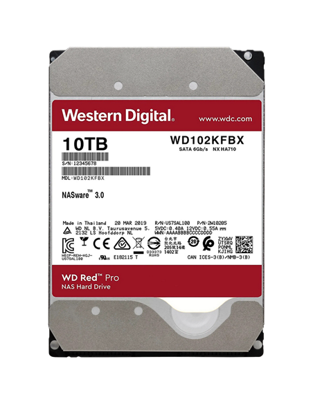 Жесткий диск Western Digital WD Red Pro, 3.5", 10 ТБ <WD102KFBX>