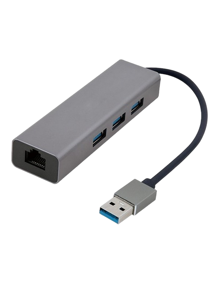 Adaptor Hub Cablexpert A-AMU3-LAN-01, Gri