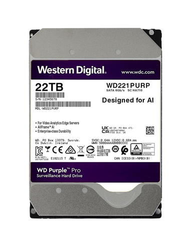 Unitate HDD Western Digital WD Purple Pro, 3.5", 22 TB WD221PURP