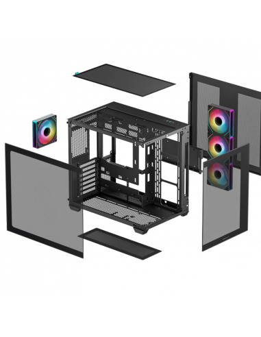 Компьютерный корпус Deepcool CG530 4F, Midi-Tower, Без блока питания, Чёрный