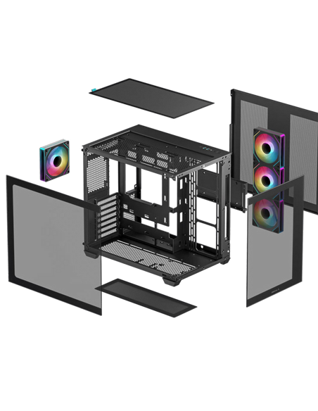 Компьютерный корпус Deepcool CG530 4F, Midi-Tower, Без блока питания, Чёрный