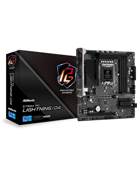 Материнская плата ASRock Z790M PG LIGHTNING/D4, LGA1700, Intel Z790, Micro-ATX