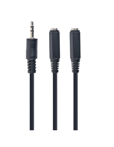 Cablu audio Cablexpert CCA-415-0.1M, mufă de 3,5 mm - 3.5 mm, 0,1m, Negru