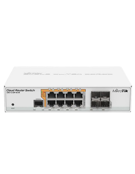 Коммутатор маршрутизатора MikroTik CRS112-8P-4S-IN, Белый