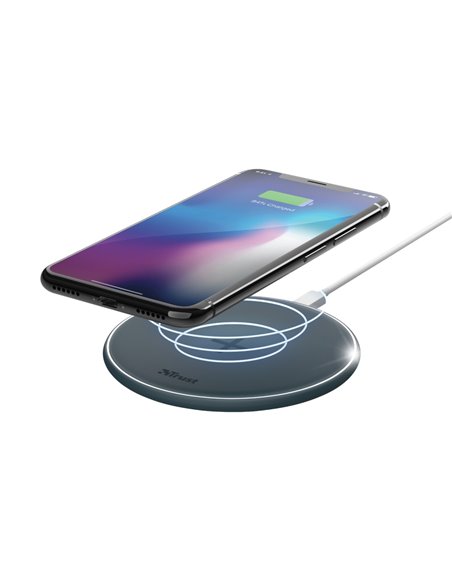 Wireless Charger Trust Qylo Fast Wireless Charging, Fast-charge with maximum speed of up to 7.5W (iPhone) or up to 10W (Sams...