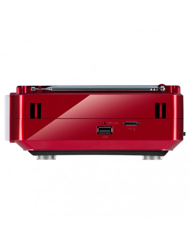 SVEN SRP-525 Red, FM/AM/SW Radio, 3W RMS, 8-band radio receiver, built-in audio files player from USB-fash, microSD and SD ca...