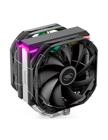 DEEPCOOL Cooler ”AS500 PLUS”, with A-RGB LED Strip, LGA2066/2011/1700/1200/1151/1150/1155 & AM5/AM4/AM3/FM2, up to 220W, 2x f...