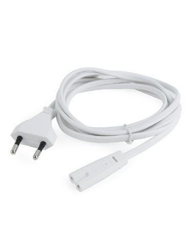 Power cord - 1.8m - Cablexpert PC-184/2, 1.8 m, EU 2 pin input plug, White