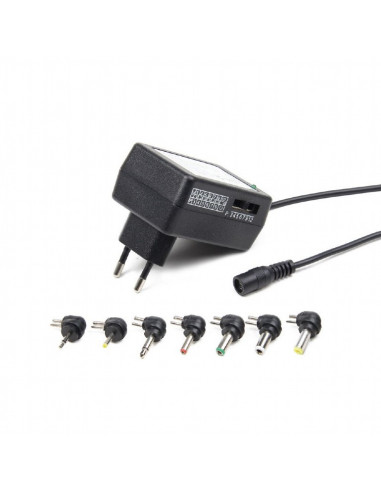 AC-DC adapter Gembird EG-MC-009, 24 W, Universal AC powered DC adapter with manual voltage selection, 7 DC power connectors