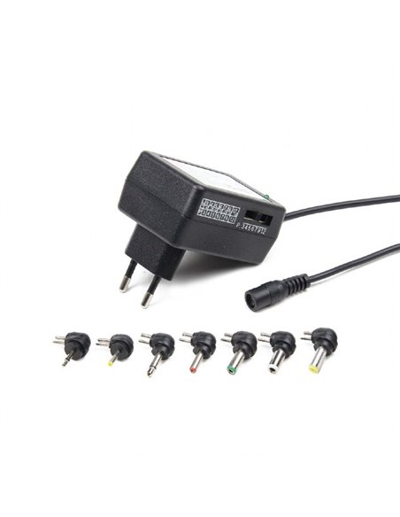 AC-DC adapter Gembird EG-MC-009, 24 W, Universal AC powered DC adapter with manual voltage selection, 7 DC power connectors