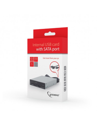 Card Reader Gembird FDI2-ALLIN1-03, Internal USB card reader/writer with SATA port, black