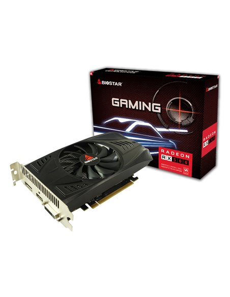 BIOSTAR Gaming Radeon™ RX 560 / 4GB GDDR5 128Bit 1275/6000Mhz, 1xDVI-D, 1xHDMI, 1xDP, Dual Fan, 8cm Super Dual Cooling fans...