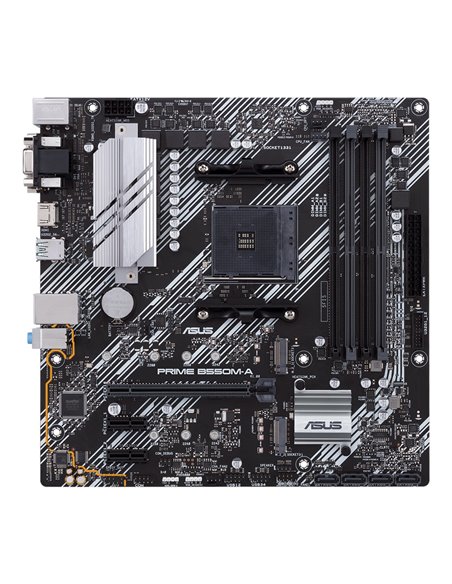 ASUS PRIME B550M-A, Socket AM4, AMD B550, Dual 4xDDR4-4600, APU AMD graphics, VGA, DVI, HDMI, 1xPCIeX16 4.0, 4xSATA3, RAID, 2...