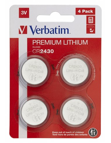 Verbatim Lithium Battery CR2430 3V 4pcs, Blister pack