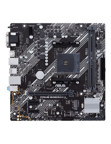 ASUS PRIME B450M-K II, Socket AM4, AMD B450, Dual 2xDDR4-4400, APU AMD graphics, VGA, DVI, HDMI, 1xPCIe X16, 4xSATA3, RAID, 1...