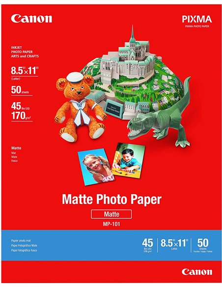 Paper Canon MP-101- Matte Photo Paper A4, (210x297mm), 170 g/m2, 50 pages.