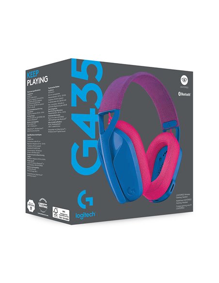 Наушники Logitech Gaming G435 LIGHTSPEED Wireless, Blue
