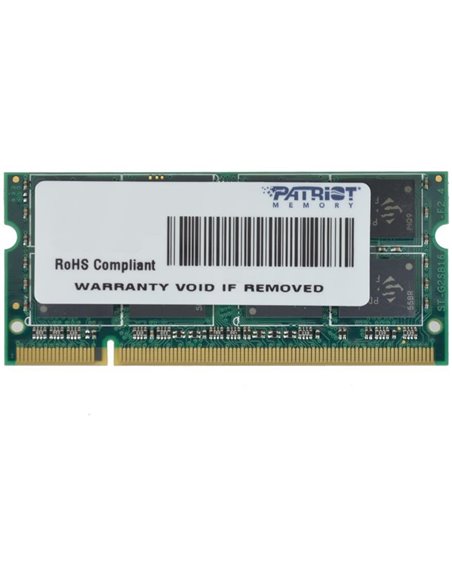 2GB DDR2-800 SODIMM PATRIOT Signature Line, PC6400, CL6, 2 Rank, Double-Sided module, 1.8V