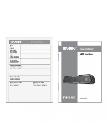 Колонки SVEN 450 / 10W / Bluetooth / USB power / RGB / Black