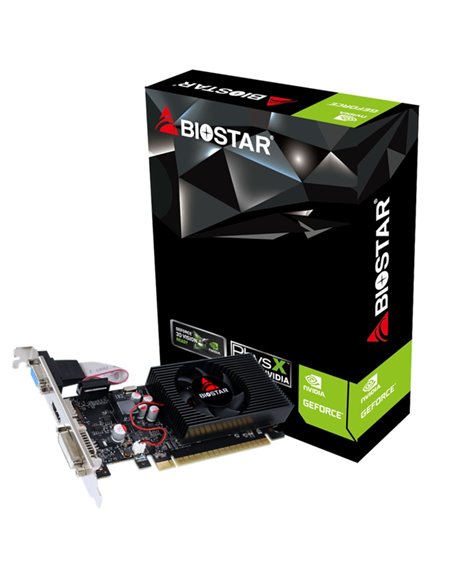 BIOSTAR GeForce GT730 2GB GDDR3, 128bit, 700/1333Mhz, 1xVGA, 1xDVI, 1xHDMI, Single fan, Low profile, Retail (VN7313THX1)