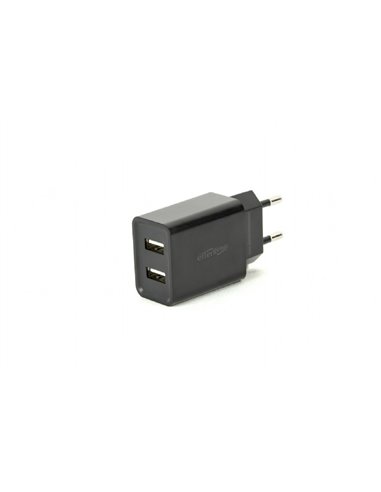 USB Charger Gembird EG-U2C2A-03-BK, 2-port universal USB charger, 2.1 A, Black