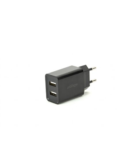 USB Charger Gembird EG-U2C2A-03-BK, 2-port universal USB charger, 2.1 A, Black