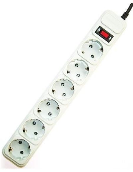 Gembird Surge Protector SPG6-B-10C, 6 Sockets, 3.0m, up to 250V AC, 16 A, safety class IP20, Grey