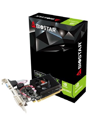 BIOSTAR GeForce GT610 2GB GDDR3, 64bit, 700/1333Mhz, 1xVGA, 1xDVI, 1xHDMI, Single fan, Low profile, Retail (VN6103THX6)