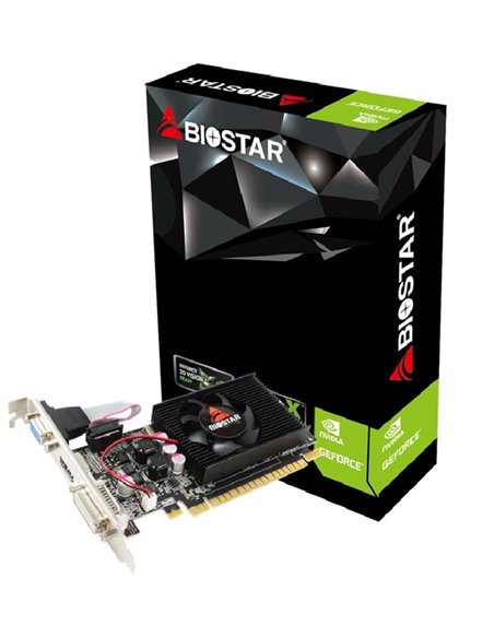 BIOSTAR GeForce GT610 2GB GDDR3, 64bit, 700/1333Mhz, 1xVGA, 1xDVI, 1xHDMI, Single fan, Low profile, Retail (VN6103THX6)