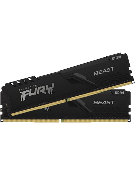 16GB (Kit of 2*8GB) DDR4-2666 Kingston FURY® Beast DDR4, PC21300, CL16, 1.2V, Auto-overclocking, Asymmetric BLACK low-profil...