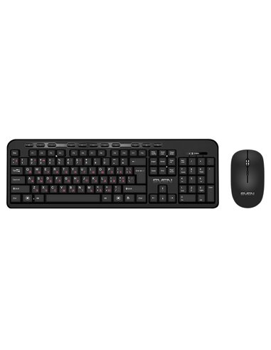 SVEN KB-C3200W, Wireless, Multimedia Keyboard & Mouse, 2.4GHz, (115 keys, 11 Fn-keys) + Mouse (3 + 1 (scroll wheel), 800/1200...