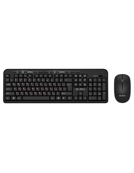 SVEN KB-C3200W, Wireless, Multimedia Keyboard & Mouse, 2.4GHz, (115 keys, 11 Fn-keys) + Mouse (3 + 1 (scroll wheel), 800/1200...