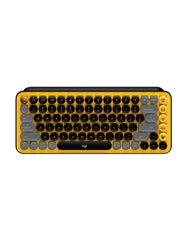 Logitech POP Keys Wireless Mechanical Keyboard With Emoji Keys, Multi-device, Layout Size Minimalist, Blast/Yellow - RUS