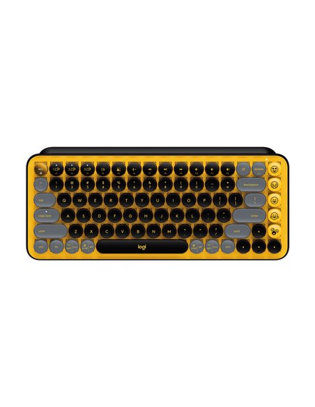 Logitech POP Keys Wireless Mechanical Keyboard With Emoji Keys, Multi-device, Layout Size Minimalist, Blast/Yellow - RUS