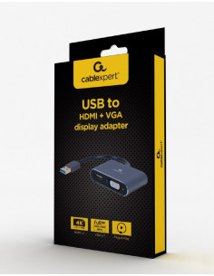 Адаптер Gembird A-USB3-HDMIVGA-01, USB to HDMI + VGA 2