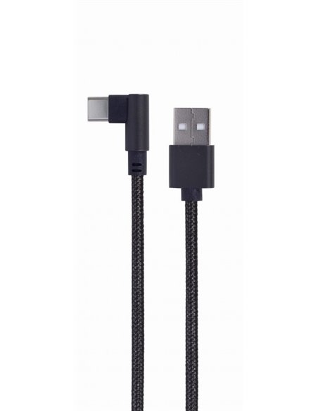 Cable USB2.0/Type-C - Cablexpert CC-USB2-AMCML-0.2M, 90° angled USB Type-C charging and data cable 0.2 m, black