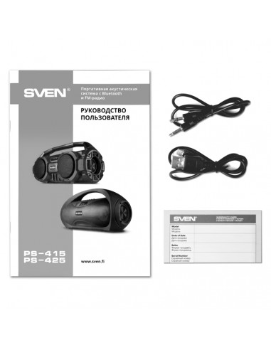 Boxa portabila SVEN PS-415 Black / 12W / Bluetooth / FM tuner / USB / microSD