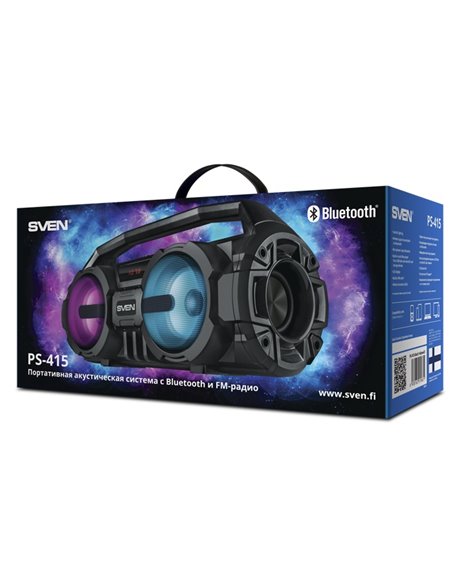 Boxa portabila SVEN PS-415 Black / 12W / Bluetooth / FM tuner / USB / microSD Boxa portabila SVEN PS-415 Black / 12W / Bluetooth / FM tuner / USB / microSD