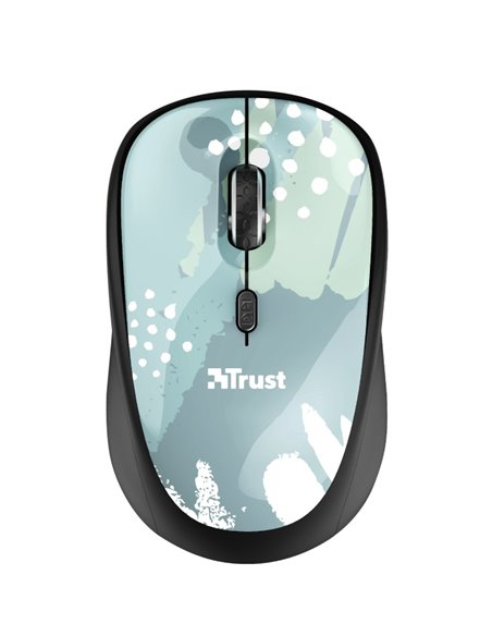 Trust Yvi Wireless Mouse - Blue, 8m 2.4GHz, Micro receiver, 800-1600 dpi, 4 button, Rubber sides for comfort and grip,USB