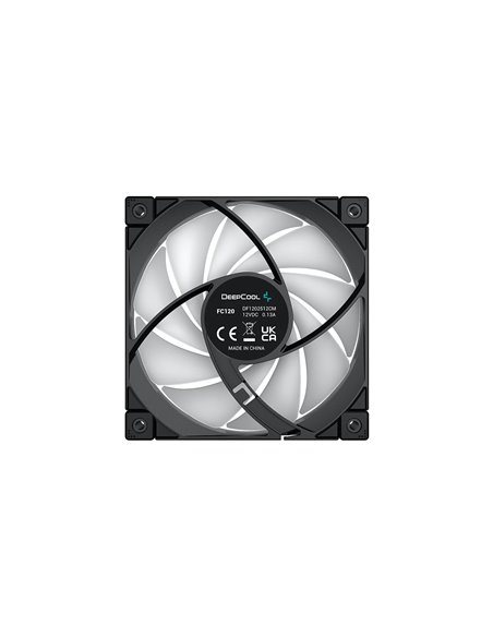 120mm Case Fan - DEEPCOOL "FC120B" 1x A-RGB LED fan, 120x120x25 mm, 500~1800 RPM±10%, 61.91 CFM, <28 dB(A), 4-pin PWM, Hydro ...