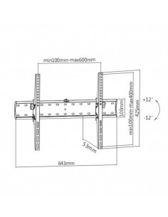 TV-Wall Mount for 37-70”- Gembird ”WM-70T-02”, Tilt, max. 40 kg, Tilting angle up to 24°, Distance TV to Wall: 53 mm, max. VE... 2