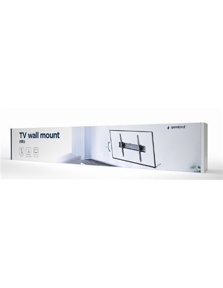 TV-Wall Mount for 37-70”- Gembird ”WM-70T-02”, Tilt, max. 40 kg, Tilting angle up to 24°, Distance TV to Wall: 53 mm, max. VE...
