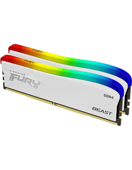 Memorie operativa Kingston FURY® Beast DDR4 White RGB Special Edition 3600 MHz 16GB (Kit of 2*8GB)