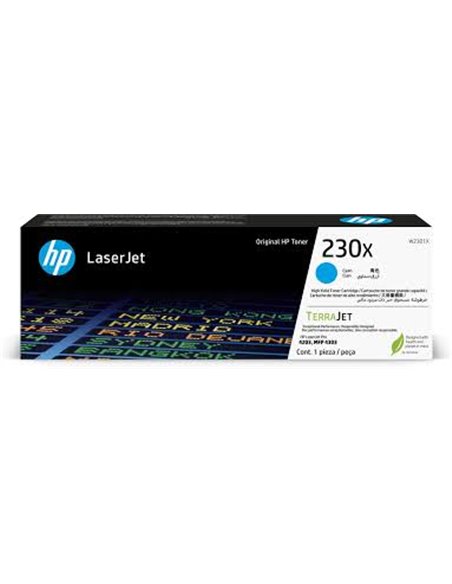 HP 230X Cyan Toner 5,500 pages for HP Color LaserJet Pro 4203dn, HP Color LaserJet Pro 4203dw, HP LaserJet Pro MFP 4303dw, H...