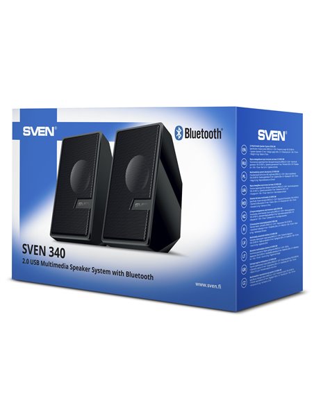 Boxe SVEN 340 / 2.0 / 6W RMS / Bluetooth / USB power supply / Black Boxe SVEN 340 / 2.0 / 6W RMS / Bluetooth / USB power supply / Black