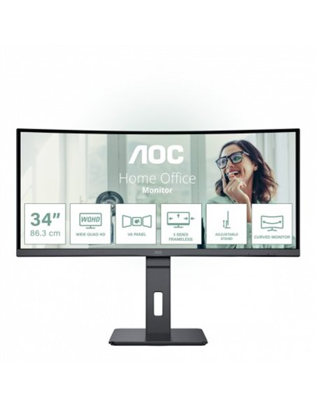 34.0” Monitor Gaming AOC CU34P3CV/ Curved/ 1ms/ 21:9/ 100Hz/ Black