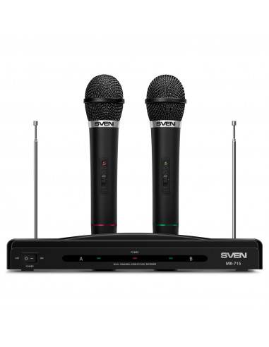 Два беспроводных микрофона для караоке SVEN MK-715 / Wireless / Black