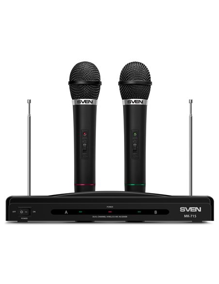 Doua microfoanewireless pentru karaoke SVEN MK-715 / Wireless / Black
