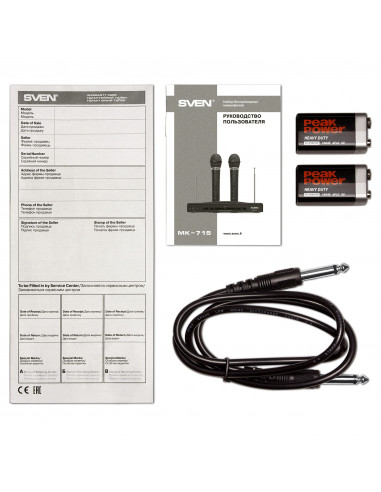 Два беспроводных микрофона для караоке SVEN MK-715 / Wireless / Black